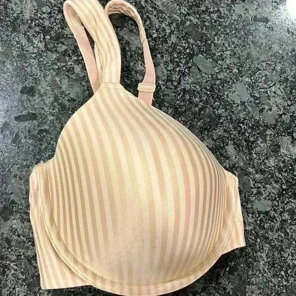 Playtex Womens Bra 44C Beige w/Gold Stripes Adj Straps Padding Underwire EUC - Picture 7 of 7